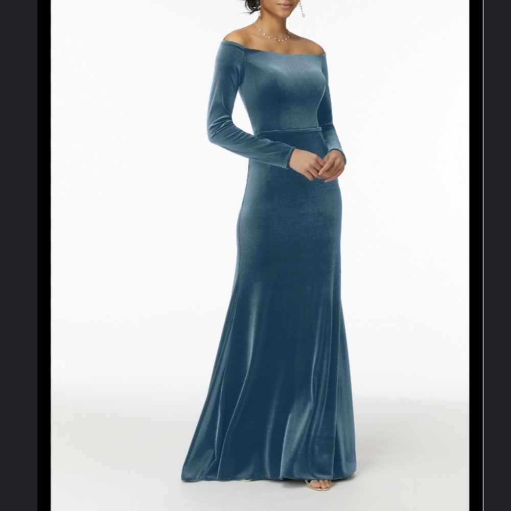Mori Lee Teal Maxi Dress